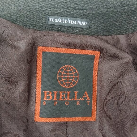 VINTAGE Tessuto Italiano BIELLA Wool Sport Coat Blazer Jacket Men's 44R US XL - Picture 2 of 8